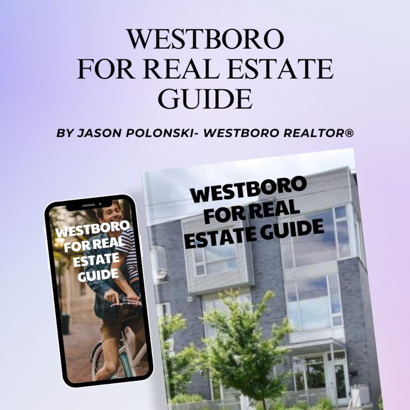 Westboro Realtor, Westboro Real Estate Guide, Jason Polonski. Books with a house on the cover and a phone with a young man riding a bike Westboro from Westboro Real Estate Guide created by a Westboro Real estate agent.