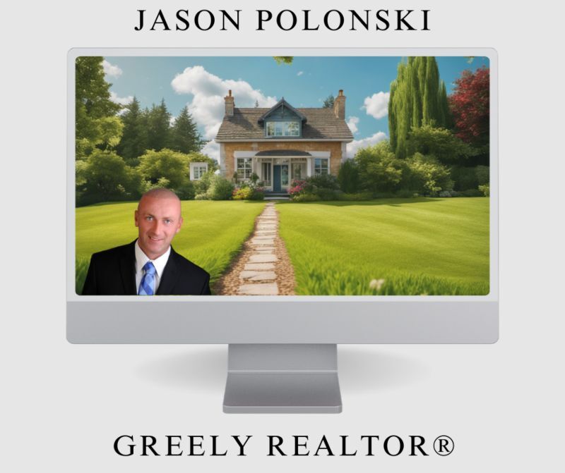Greely realtor, Jason Polonski. Computer screen with a house from Greely with Jason Polonski, Greely best real estate agent