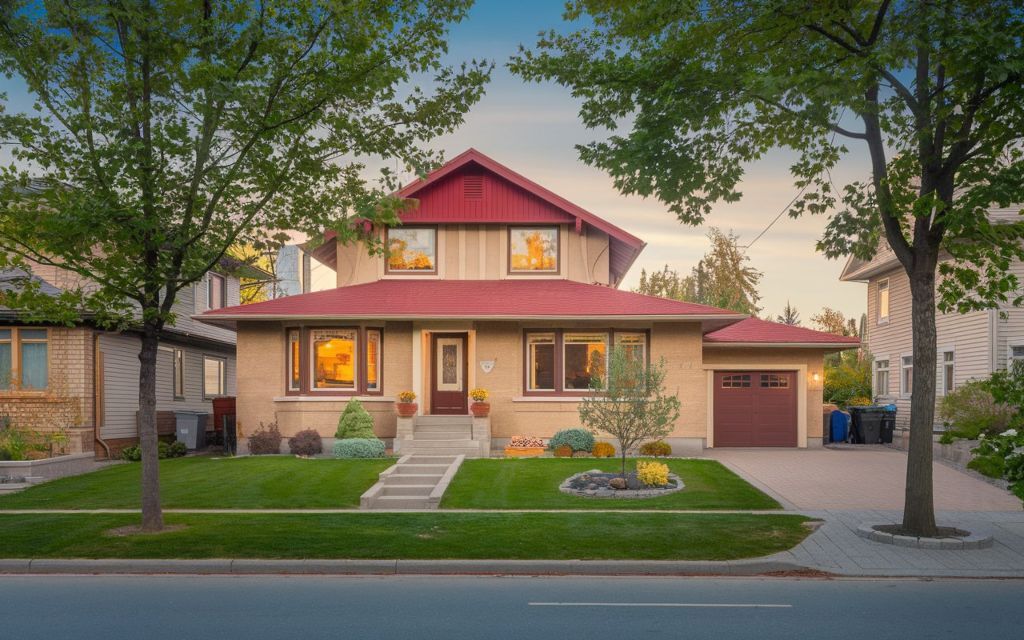Best Ottawa Neighborhoods for Downsizing, bungalow with a red roof. Kanata Realtor Jason Polonski.